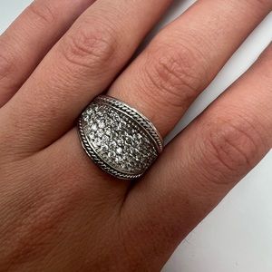 Stainless Steel Cubic Zirconia Pavé Ring